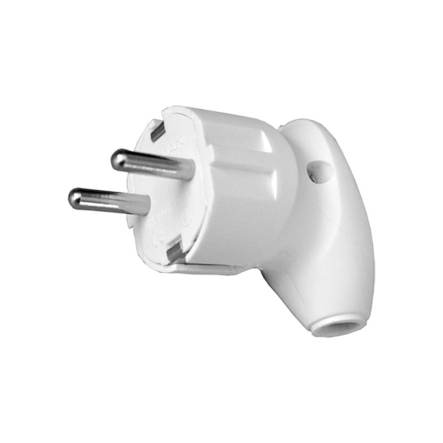 Вилка кутова NEOMAX NX1005, 2P+PE, 220В, 16А, IP20, біла, із заземленням - 1