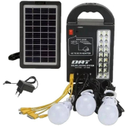 Фонарь переносной AT-999+ Solar, 1+1 режим, встроенный аккумулятор, 3 лампочки 3W