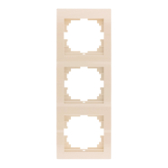 Рамка Lezard DERIY трехместная, вертикальная, крем, 702-0300-153