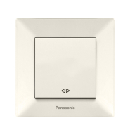 Выключатель одноклавишный перекрестный Panasonic Arkedia Slim, крем, 00052BG