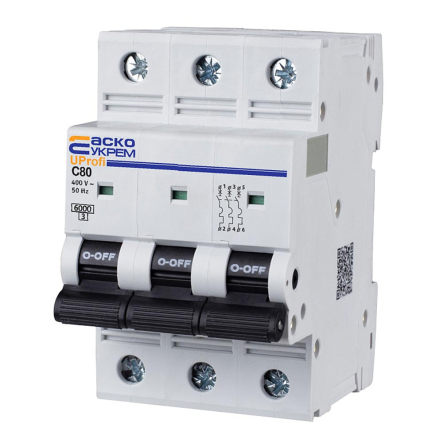 Автоматический выключатель АСКО-УКРЕМ ВА UProfi 3P, 80А С, 6кА, A0010210121