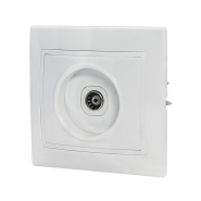 Розетка телевізійна, біла, АСКО-УКРЕМ, РВtvсб-1-FL-W