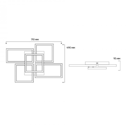 Світильник LED Ardero AL6495ARD, 95W, 3000K-6000K, 2400Lm, 710х490х95мм, URBAN B - 2