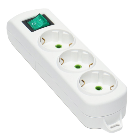 Кассета Lezard Letitia 3 гнезда, с заземлением, с кнопкой, 721-0300-302 - 1