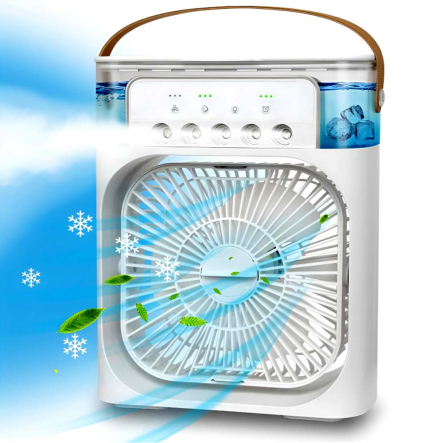 Мини вентилятор-кондиционер с подсветкой 4 в 1, белый - 1