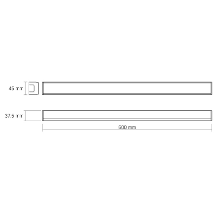 Светильник линейный магистральный LED 30W, 600мм, 5000K, 4700Lm, черный алюминий