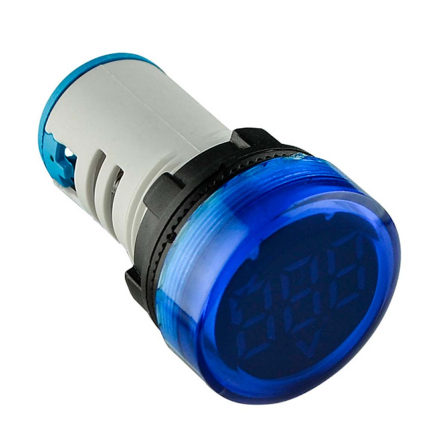 Вольтметр круглый АСКО-УКРЕМ ED16-22VD, A0190010019, 30-500В АС, синий, врезной монтаж