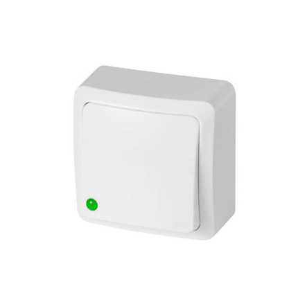 Выключатель 1-клавишный, белый, IP20, Elektro-Plast BERG, 3710-00 - 1