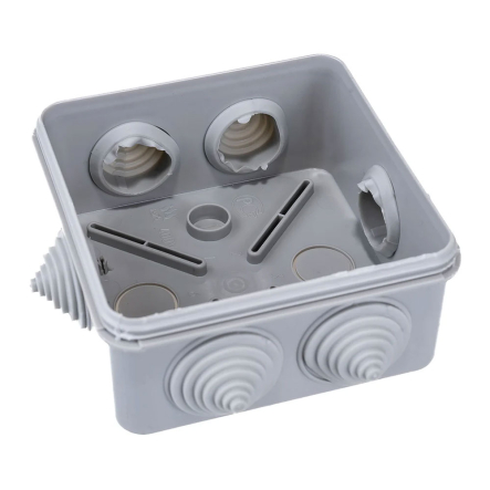 Коробка IEK КМ41255 распаячная для о/п 100х100х50мм, IP44, (6 г/в, защ.к), UKOZ11-100-100-050-K41-44