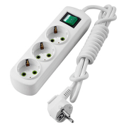 Удлинитель Lezard Letitia 3 гнезда 2м с заземлением, с кнопкой, 721-0302-302