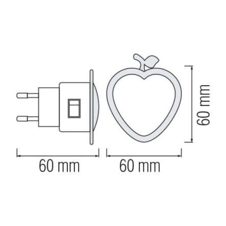 Ночник светодиодный Horoz Electric BUGS 0,3W синий