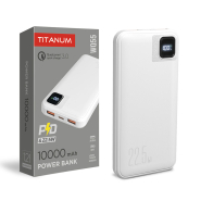 Повербанк (УМБ) TITANUM WQ55, 10000 мАч, 22.5W, White
