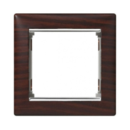 Рамка одинарная LEGRAND Valena, 770371, темное дерево/серебро
