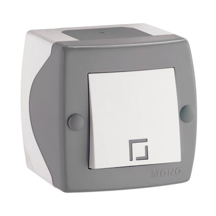 Вимикач 1кл накладний Mono Electric, OCTANS, сірий, 104-020001-100 - 1
