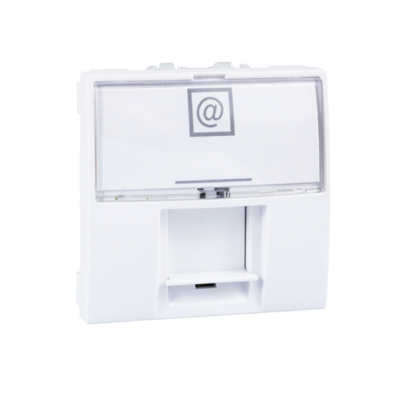 Розетка комп'ютерна неекранована RJ45 5е 2-х модульна, біла, Schneider Electric Uniсa MGU3.411.18 - 1