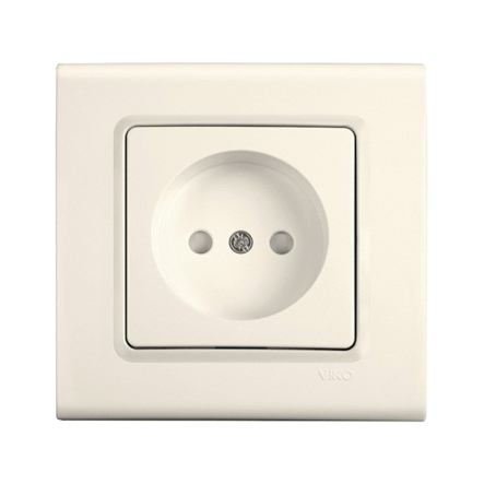 Розетка без заземления со шторками VIKO LINNERA, 90401043, крем - 1