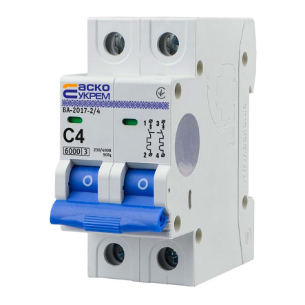 Автоматический выключатель АСКО-УКРЕМ ВА-2017 2р, 4А С, A0010170036