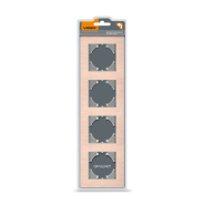 Рамка VIDEX BINERA, медный алюминий, 4 поста, горизонтальная, VF-BNFRA4H-CP