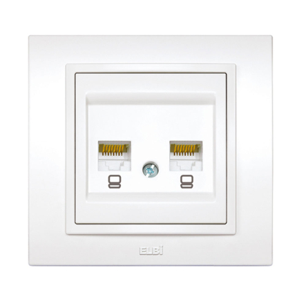 Розетка комп'ютерна подвійна EL-BI Zena, біла, 500-010200-230 - 1