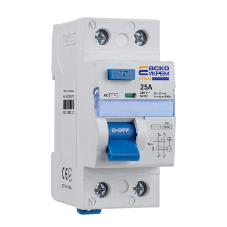 Устройство защитного отключения АСКО-УКРЕМ UTrust 1P+N 25А, 30mА АС, A0010210131