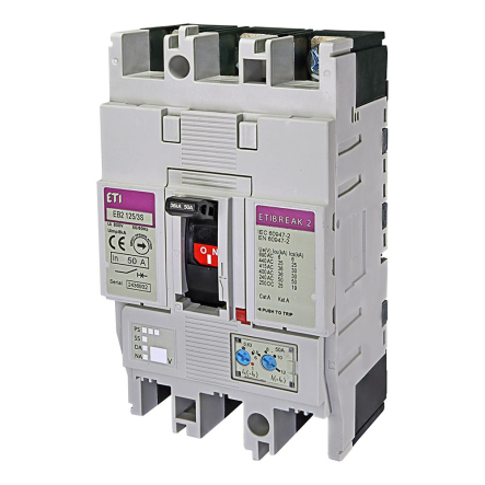 Автоматический выключатель ETIBREAK EB2 125/3S 50A 3p 16kA (0.63-1)In/(6-12)In), 4671043 - 1