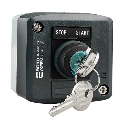 Пост одноместный, переключатель 2-х позиционный с ключом АСКО-УКРЕМ XAL-D142H29, A0140020059 - 1