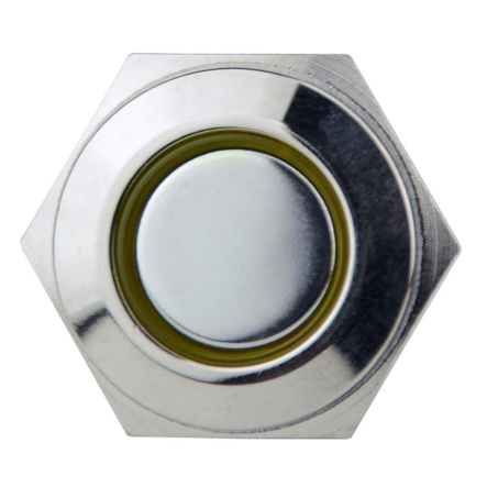 Кнопка металлическая с подсветкой АСКО-УКРЕМ TYJ 16-261 220V 1NO+1NC желтый, A0140010094