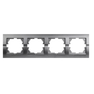 Рамка Lezard DERIY чотиримісна, горизонтальна, темно сірий металік, 702-2900-149