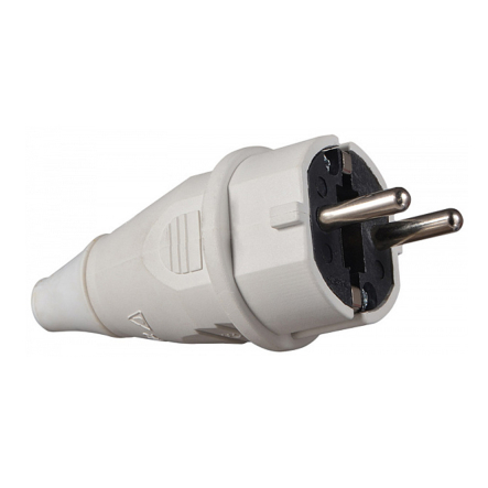 Вилка переносная АСКО-УКРЕМ, A0080010013, ВП 16А/2 (220В) 2Р+РЕ, белая (012)