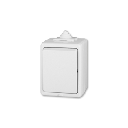 Выключатель одноклавишный наружной установки белый IP44 Practik - 1
