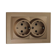 Розетка 2-а із заземленням, Mono Electric, DESPINA, бронза, 102-232304-120