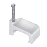 Скоба 12 мм плоская пластиковая (100шт) IEK, USK21-12-100, упаковка