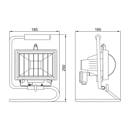 Прожектор переносной IEK ИО-150П, 150W, IP54, галогенный, черный, LPI03-1-0150-K02