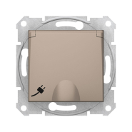 Розетка із заземленням, та кришкою, Schneider Electric Sedna, титан, SDN3100168