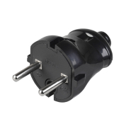 Вилка розбірна пряма без з / К 6А, чорна, ІЕК, EVP20-06-01-K02