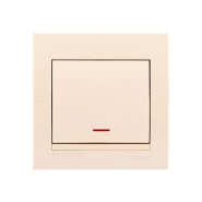 Выключатель Lezard DERIY одноклавишный, с подсветкой, крем, 702-0303-111