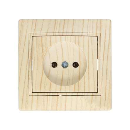 Розетка Lezard MIRA одинарна, без заземлення, Дуб вибілений матовий, 701-5252-121В - 1