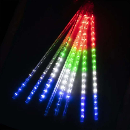 Гирлянда LED сосулька 3 м х 50 см, 8 сосулек, эфект - Тают сосульки, RGB, IP65, 102708 - 1