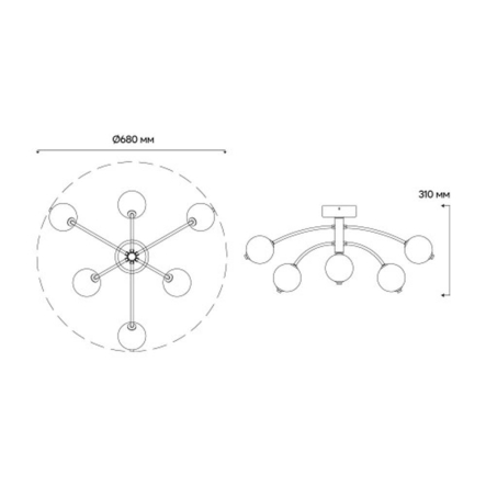 Светильник LED Ardero PRIMA NERO AL6477-1ARD 60W, 3000K-6000K, 5760Lm, чёрный