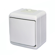 Вимикач 1-кл з підсвічуванням (IP44) білий, VHE-1L, Hermetics, ETI