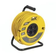 Удлинитель на катушке IEK УК50 Industrial, 50 м., 3*1,5 кв.мм., 4 гнезда, 2Р+РЕ, c термозащитой, WKP15-16-04-50