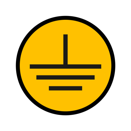 Самоклеюча етикетка 30х30 мм, символ "Заземлення" - 1