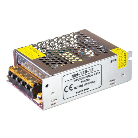 Блок питания для светодиодной ленты 12V, IP20, MN-10A 120W, 1013366 - 1