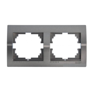 Рамка Lezard DERIY двухместная, горизонтальная, темно серый металлик,702-2900-147