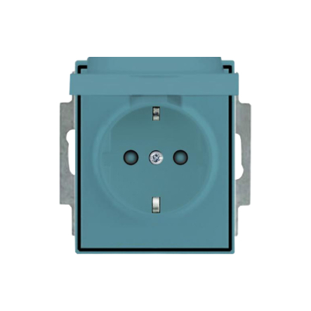 Розетка с заземлением заслонками и крышкой - 1