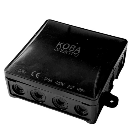 Коробка розподільна зовнішня КОВА-ЕЛЕКТРО Р15, без клем 94(117,2)х94,5х40,5мм, чорна, ФР-00001825 - 1