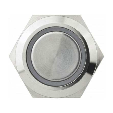 TYJ 19-271 Кнопка металлическая, АСКО-УКРЕМ, A0140010138, плоская с подсветкой 1NO+1NC, зелёная, 24V