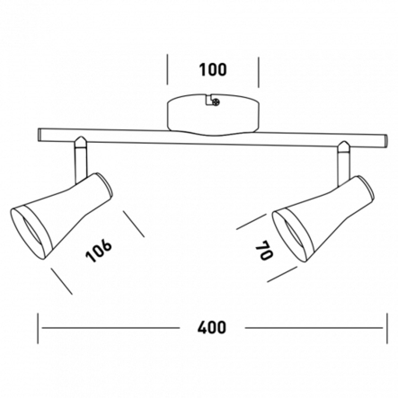 Спотовий світильник на 2 лампи MAXUS MSL-02C 8W, 4100K, чорний - 3
