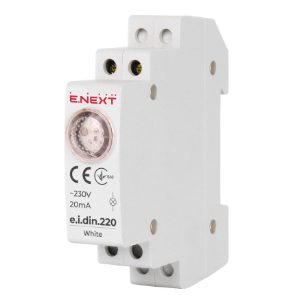 Индикатор на DIN-рейку ENEXT e.i.din.220.white, белый, p059005 - 1