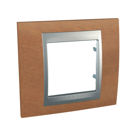 Рамка 1-местная черешня/алюминий Schneider Electric Uniсa TOP, MGU66.002.0М2 - 1